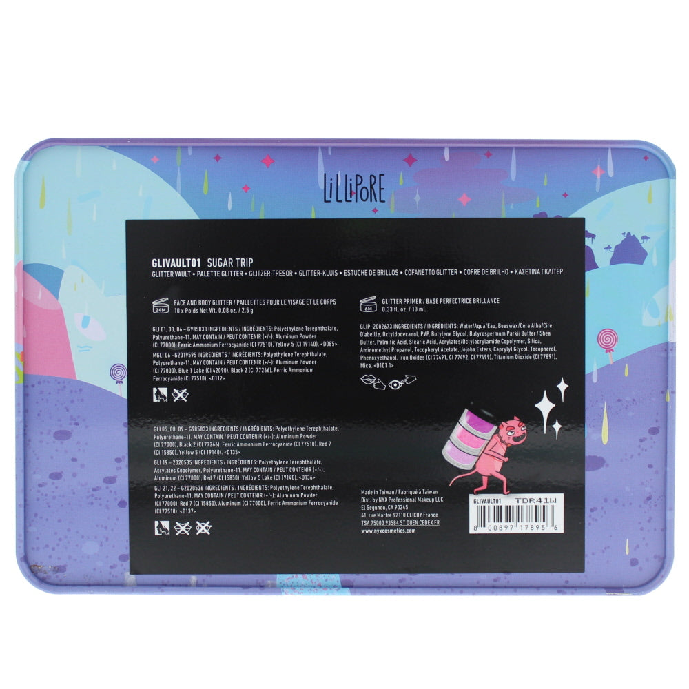 NYX Sugar Trip Glitter Vault Cosmetic Set Gift Set : Glitter x10 2.5g - Glitter  - Ingredients