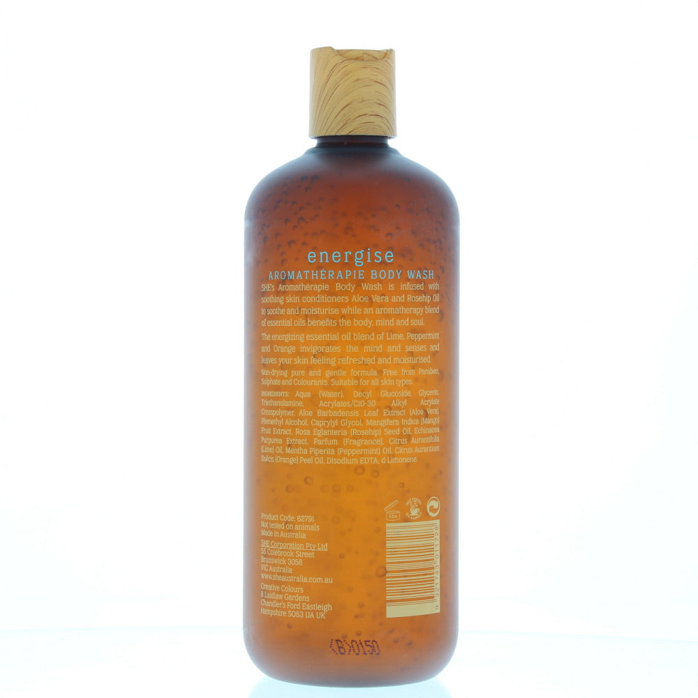 Om She Aromatherapie Energise Lime, Peppermint & Orange Essential Oils Body Wash - Ingredients