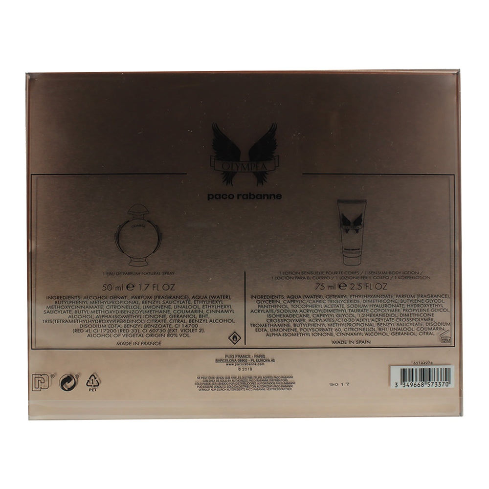 Paco Rabanne Olympéa Eau de Parfum Gift Set : Eau de Parfum 50ml - Body Lotion 7 - Ingredients