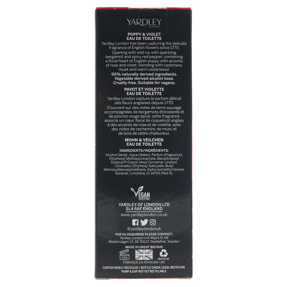 Yardley Poppy and Violet Eau de Toilette 125ml