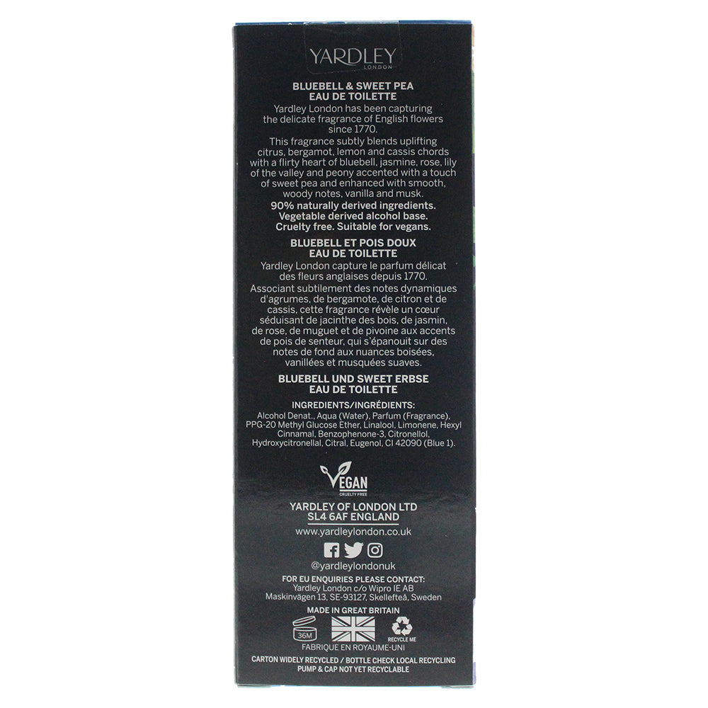 Yardley Bluebell and Sweetpea Eau De Toilette 125ML