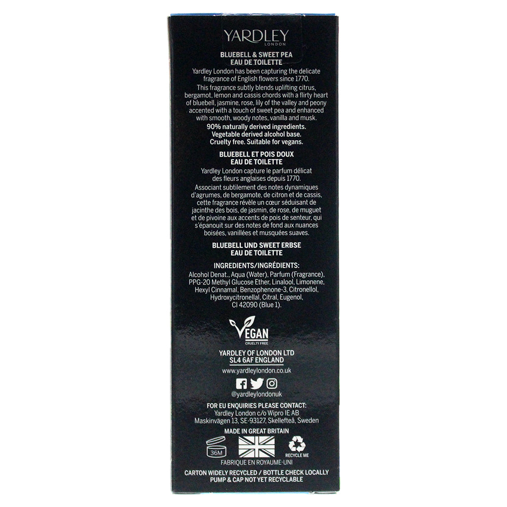 Yardley Bluebell and Sweetpea Eau de Toilette 50ml