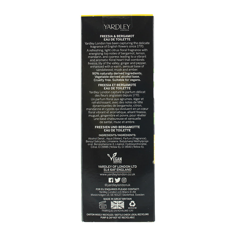 Yardley Fresia and Bergamot Eau de Toilette 125ml