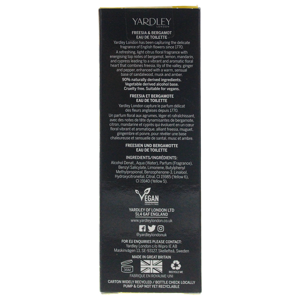 Yardley Freesia and Bergamot Eau de Toilette 50ml