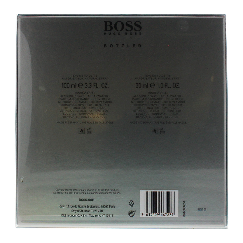 Hugo Boss Bottled 2 Piece Eau De Toilette 100ml Eau De Toilette 30ml