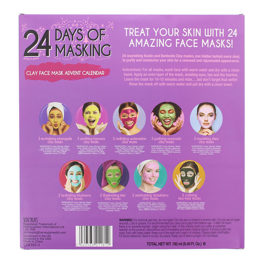 Skin Treats 24 Days of Masking Advent Calendar 24 x Clay Face Mask