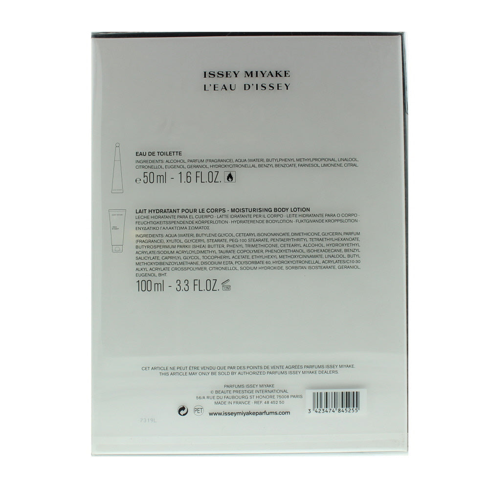 Issey Miyake L'eau D'issey 2 Piece Eau De Toilette 50ML Body Lotion 100ML