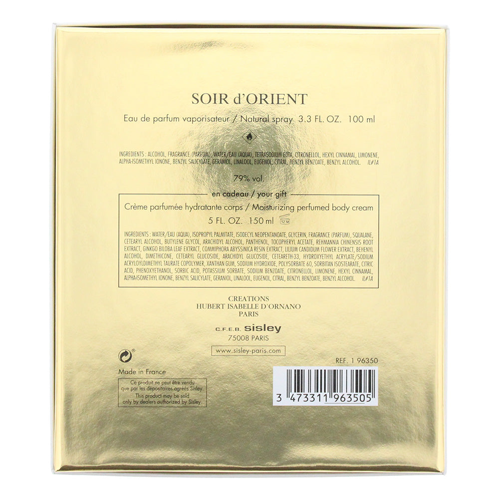 Sisley Soir D'Orient 2 Piece Giftset -  Eau De Parfum 100ml -  Body Cream 150ml