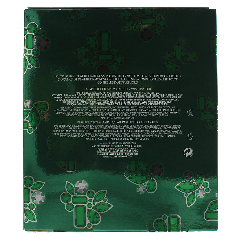 Elizabeth Taylor Diamonds And Emeralds 2 Piece Eau De Toilette 100ml Body Lotion 100ml