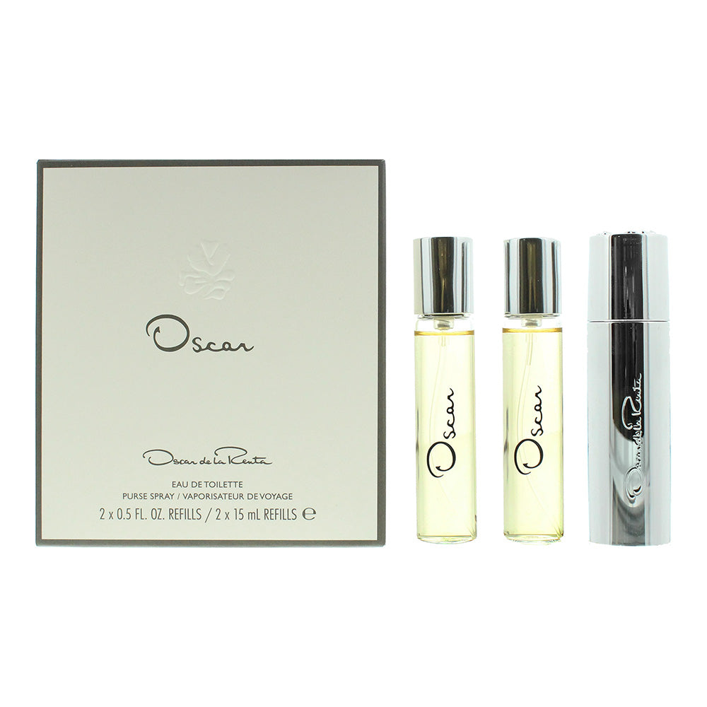 Oscar De La Renta 2 Piece Set - 2 x  Eau de Toilette 15ml Refills + Container