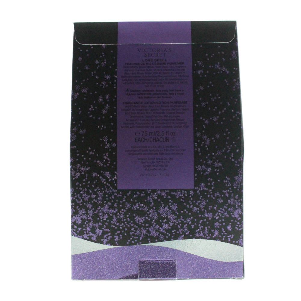 Victoria's Secret Love Spell 2 Piece Fragrance Mist 75ml - Body Lotion 75ml - Ingredients