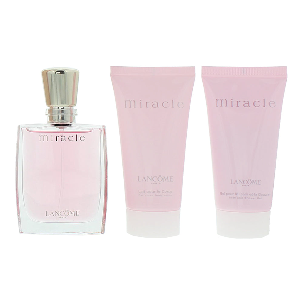 Lancôme Miracle 3 Piece Eau de Parfum 30ml Body Lotion 50ml Shower Gel 50ml - Product