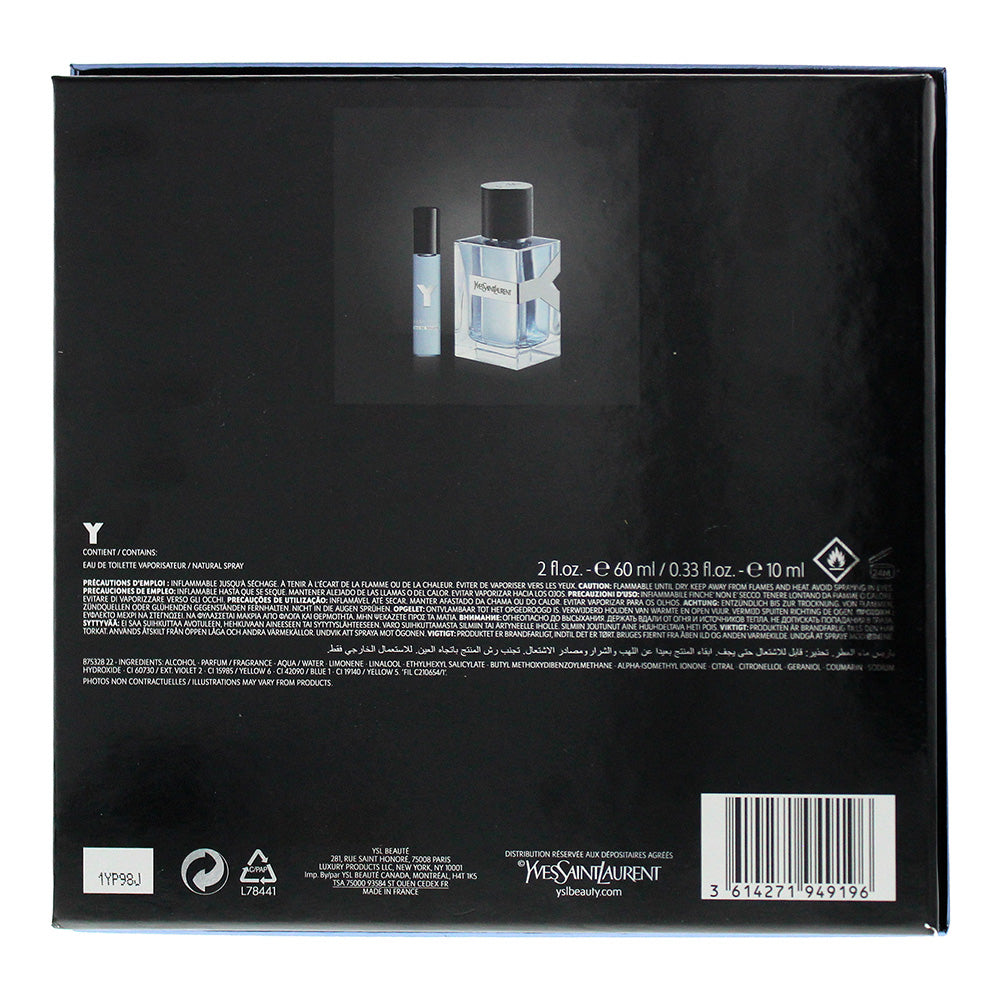 Yves Saint Laurent Y 2 Piece Set - Eau de Toilette 60ml - Eau de Toilette 10ml - Ingredients