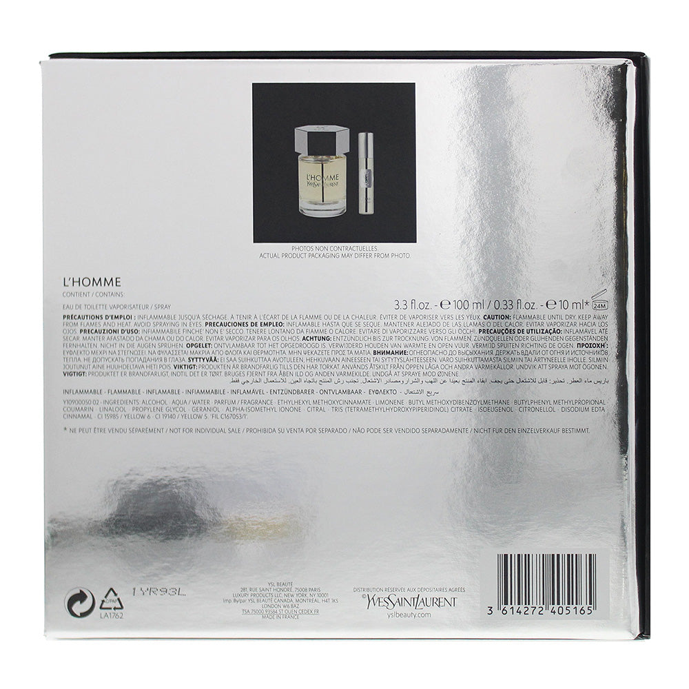 Yves Saint Laurent L'Homme 2 Piece Set - Eau de Toilette 100ml - Eau de Toilette 10ml - Ingredients