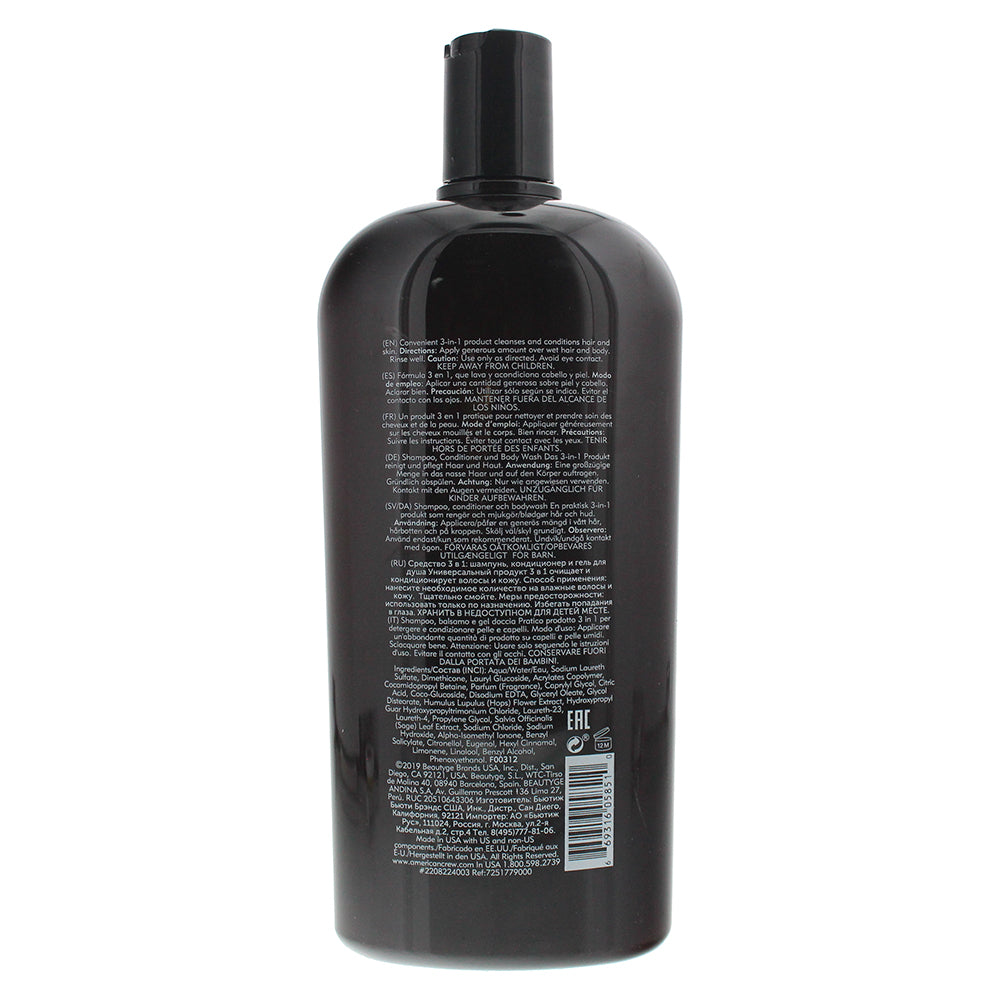 American Crew 3 in 1  Shampoo Conditioner and Body Wash 1000ml