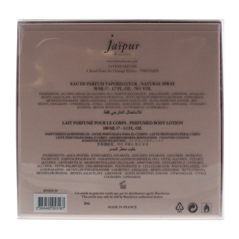 Boucheron Jaipur Bracelet 2 Piece Set Eau De Parfum 50ml - Body Lotion 100ml