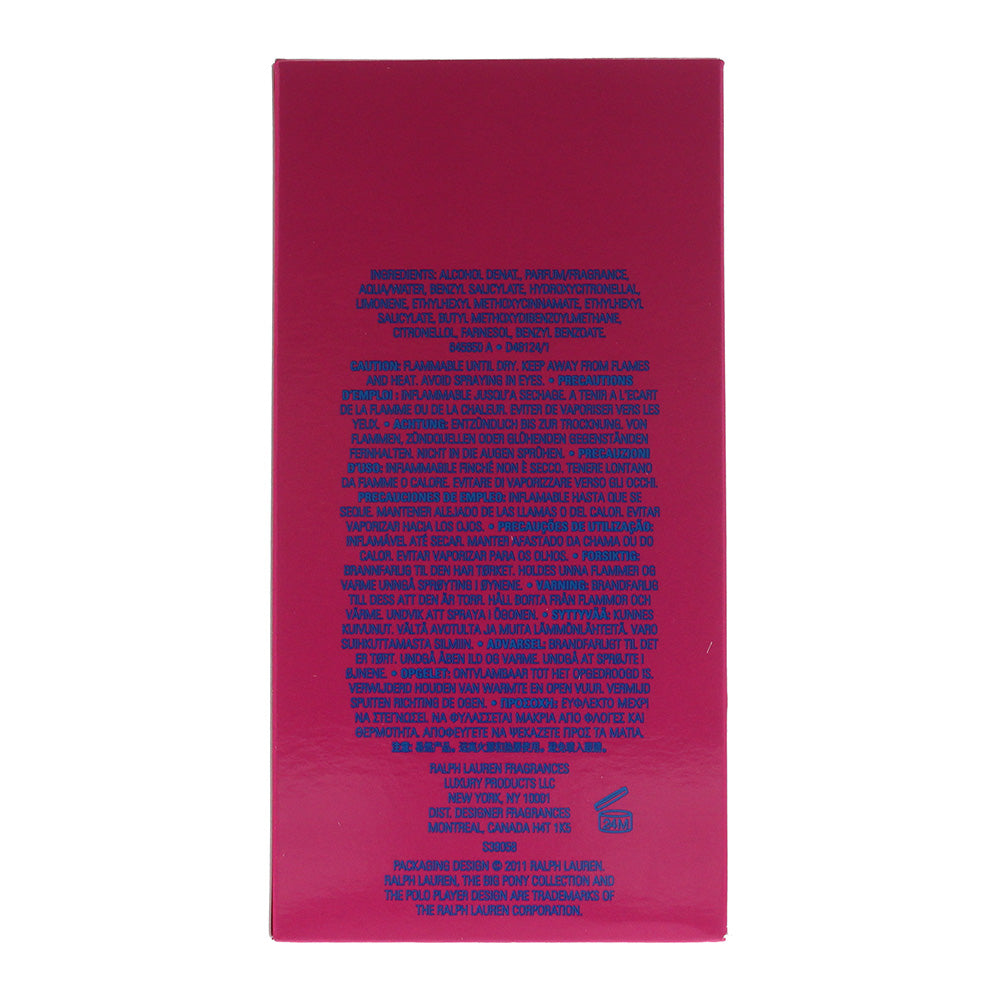 Ralph Lauren Big Pony Pink Eau de Toilette 100ml - Ingredients