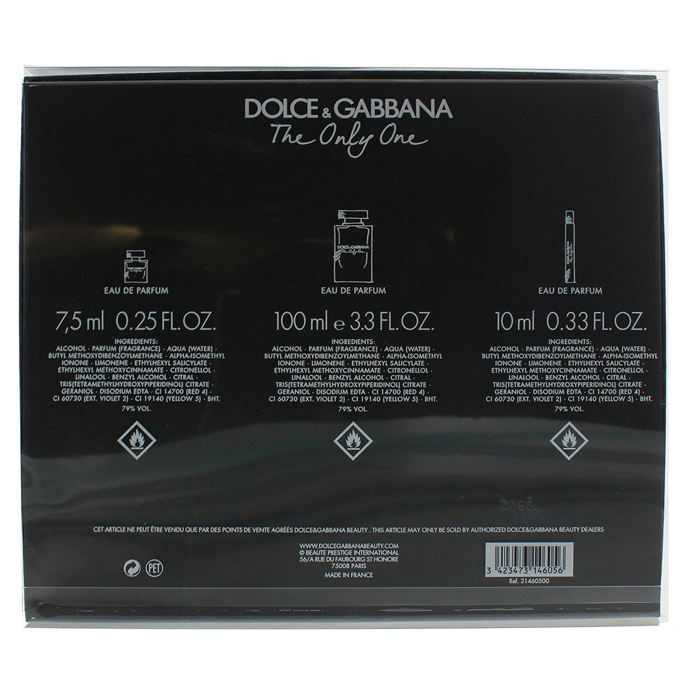 Dolce & Gabbana The Only One 3 Piece Eau de Parfum 100ml Eau de Parfum 10ml Eau  - Ingredients
