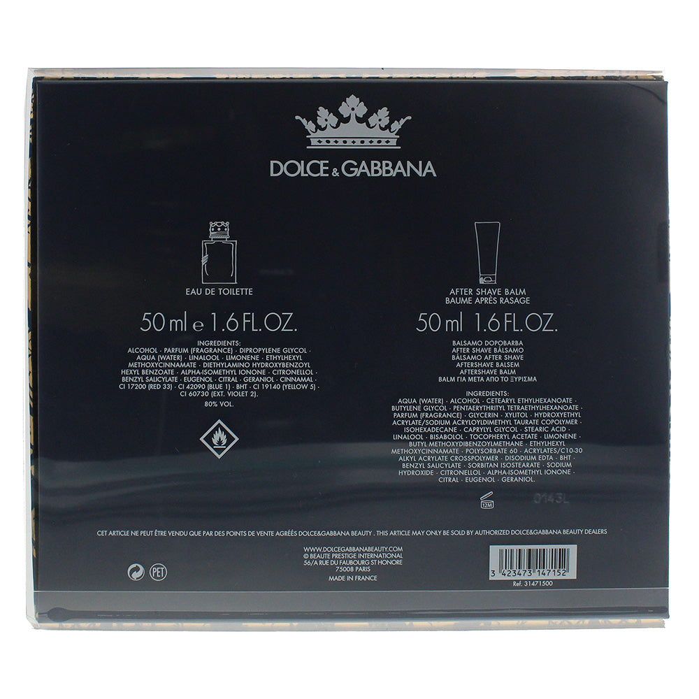 Dolce & Gabbana K 2 Piece Eau De Toilette 50ml Aftershave Balm 50ml