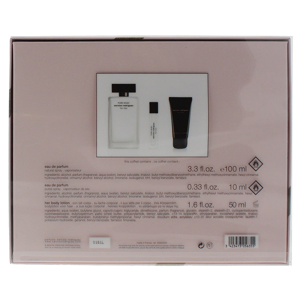 Narciso Rodriguez For Her 3 Piece Gift Set: Eau de Parfum 100ml - Eau de Parfum  - Ingredients