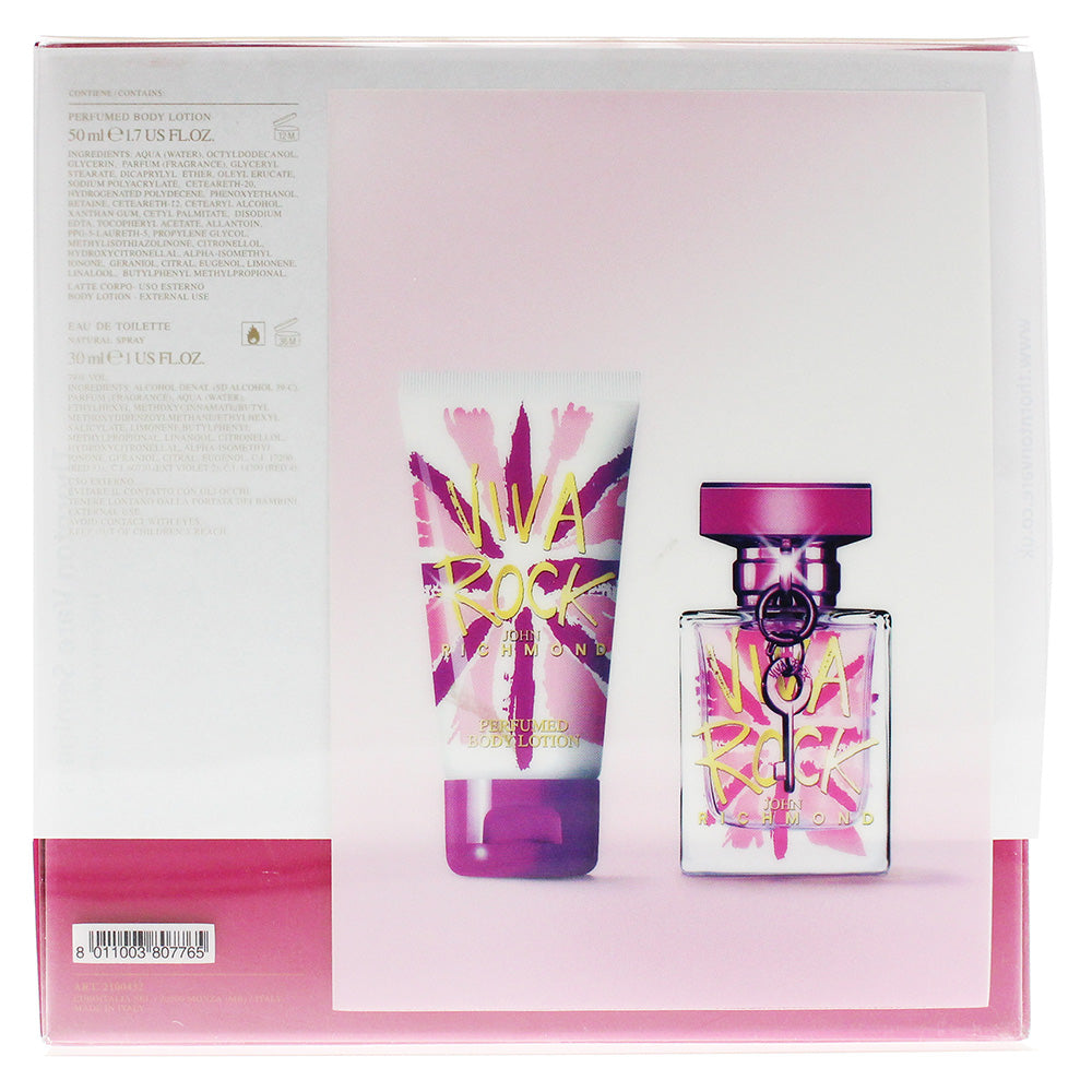 John Richmond Viva Rock 2 Piece Set -  Eau de Toilette 30ml - Body Lotion 50ml - Ingredients