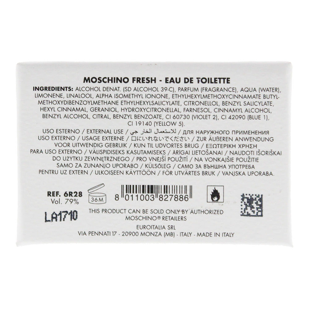 Moschino Fresh Couture Eau de Toilette 30ml - Ingredients