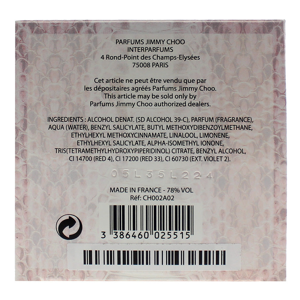 Jimmy Choo Eau de Toilette 60ml - Ingredients