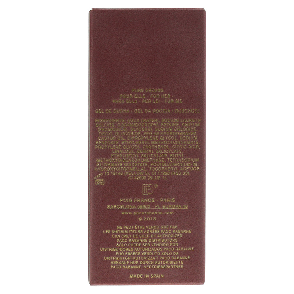 Paco Rabanne Pure Xs For her Shower Gel 200ml - Ingredients