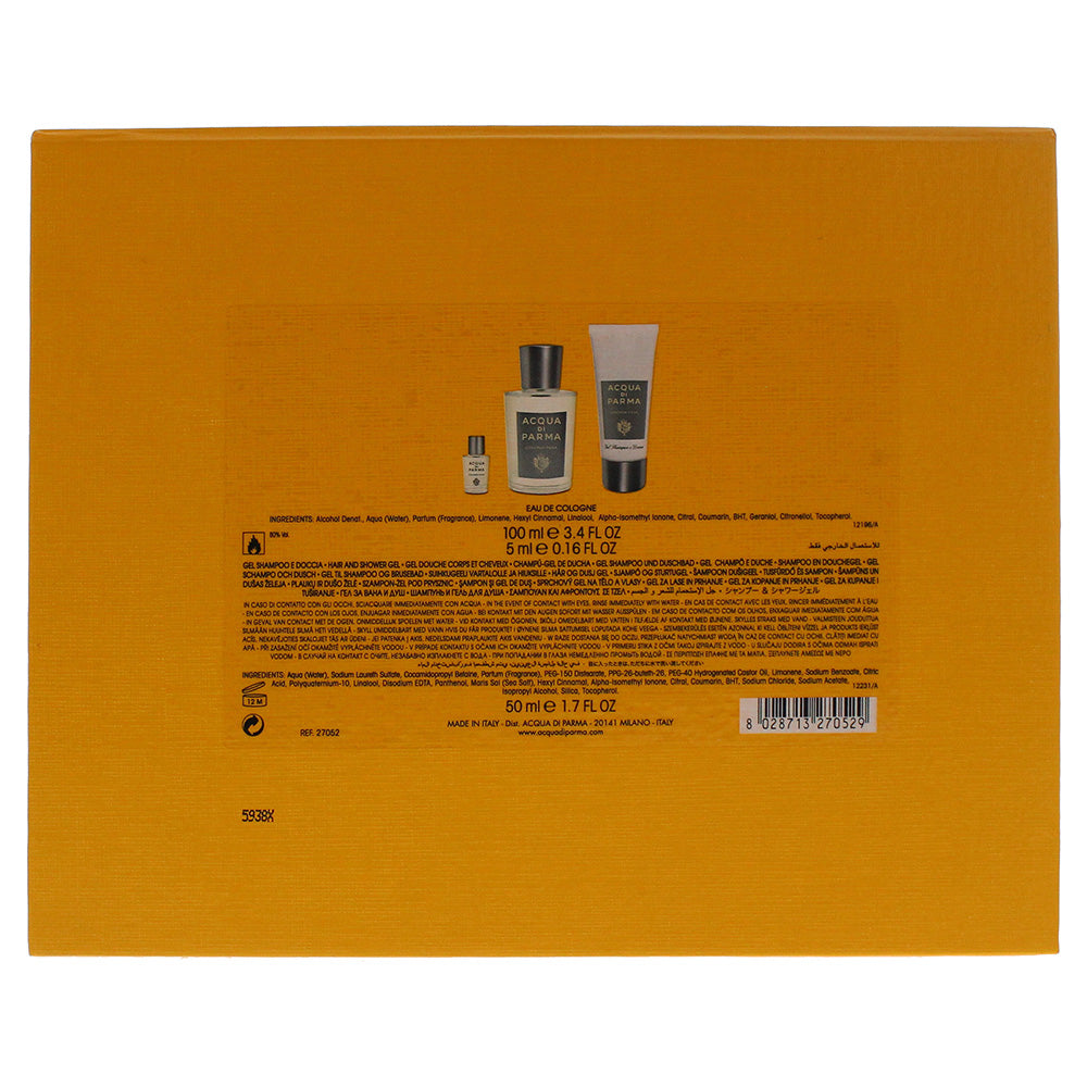 Acqua Di Parma Colonia Pura 3 Piece Eau De Cologne 100ml Shower Gel 50ml Eau De Cologne 5ml