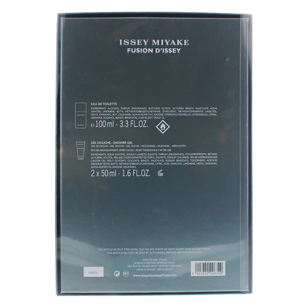 Issey Miyake Fusion D'Issey 3 Piece Eau De Toilette 100ml Shower Gel 50ml Shower Gel 50ml