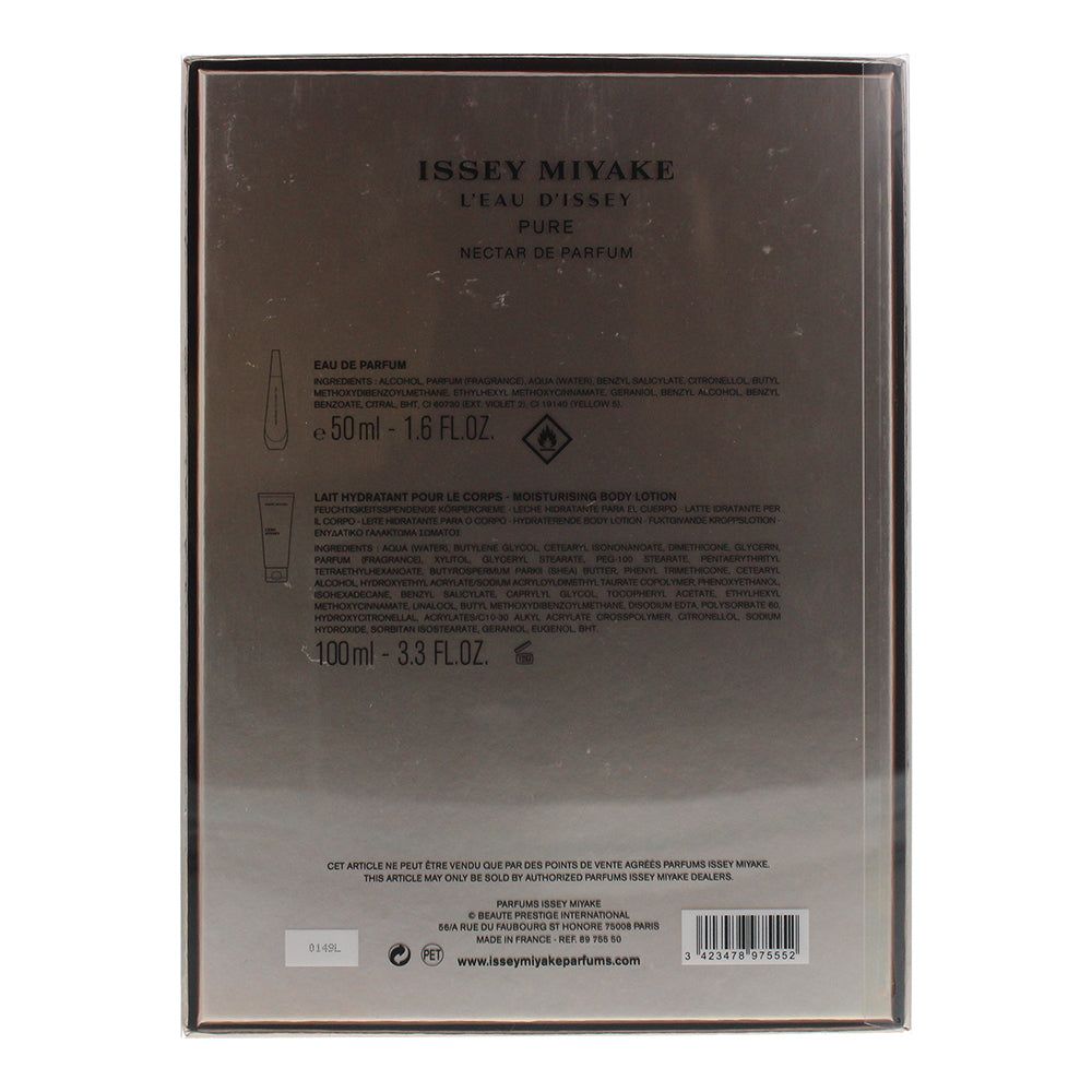 Issey Miyake L'eau D'issey Pure Nectar de Parfum 2 Piece Eau De Parfum 50ml Body Lotion 100ml