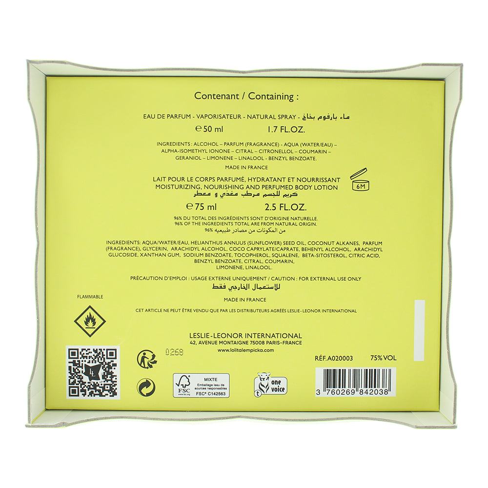 Lolita Lempicka Mon Premier 2 Piece Gift Set: Eau de Parfum 50ml - Body Lotion 7 - Ingredients