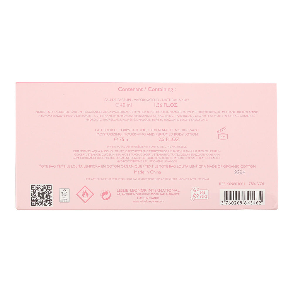 Lolita Lempicka Lolitaland 3 Piece Set  Eau de Parfum 40ml Body Lotion 75ml Tote - Ingredients