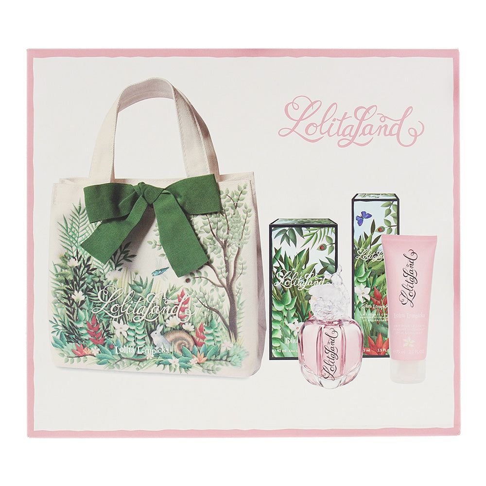 Lolita Lempicka Lolitaland 3 Piece Set  Eau de Parfum 40ml Body Lotion 75ml Tote - Box