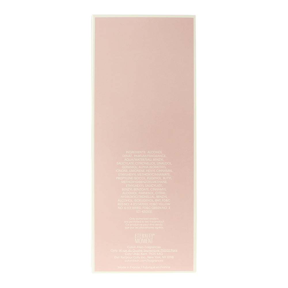 Calvin Klein Eternity Moment For Women Eau de Parfum 100ml - Ingredients