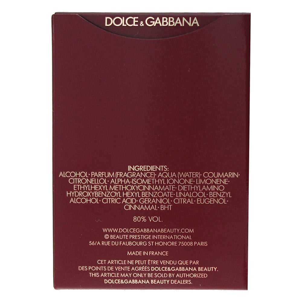Dolce & Gabbana The Only One 2 Eau de Parfum 30ml - Ingredients