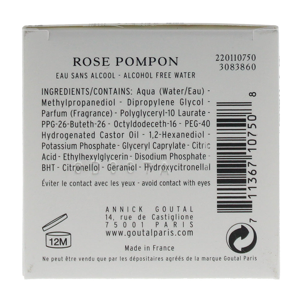 Goutal Rose Pompon Eau Sans Alcool 100ml - Ingredients
