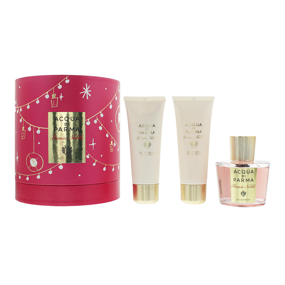 Acqua Di Parma Peonia Nobile 3 Piece Eau de Parfum 100ML Body Cream 75ML Bath Ge