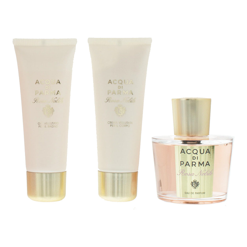 Acqua Di Parma Rosa Nobile 3 Piece Eau de Parfum 100ML Body Cream 75ML Bath Gel  - Product