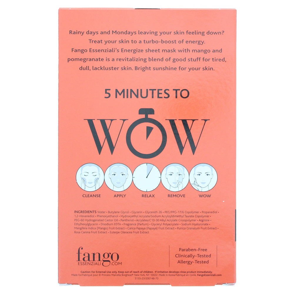 Borghese Fango Essenziali Energise Treatment Sheet Mask 4 x 25ml