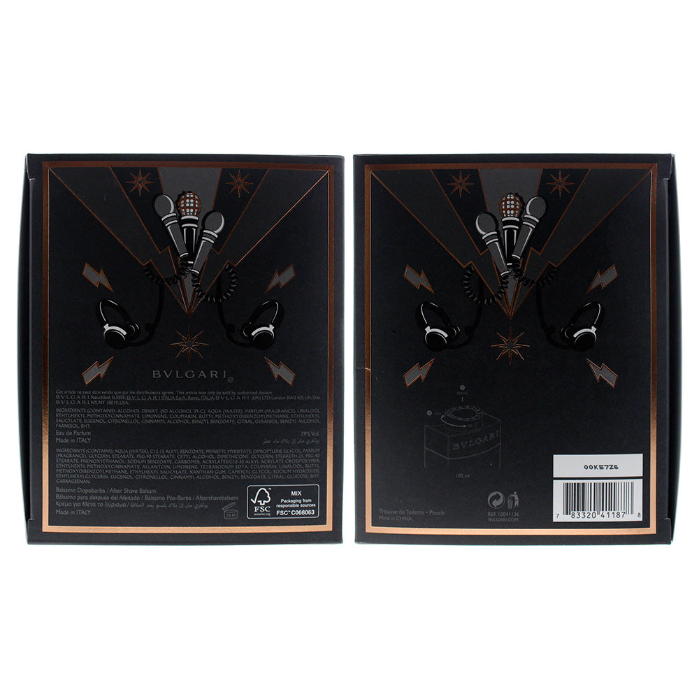 Bulgari Man In Black Eau De Parfum 3 Piece Gift Set: Eau De Parfum 100ml - Aftershave Balm 100ml - Pouch