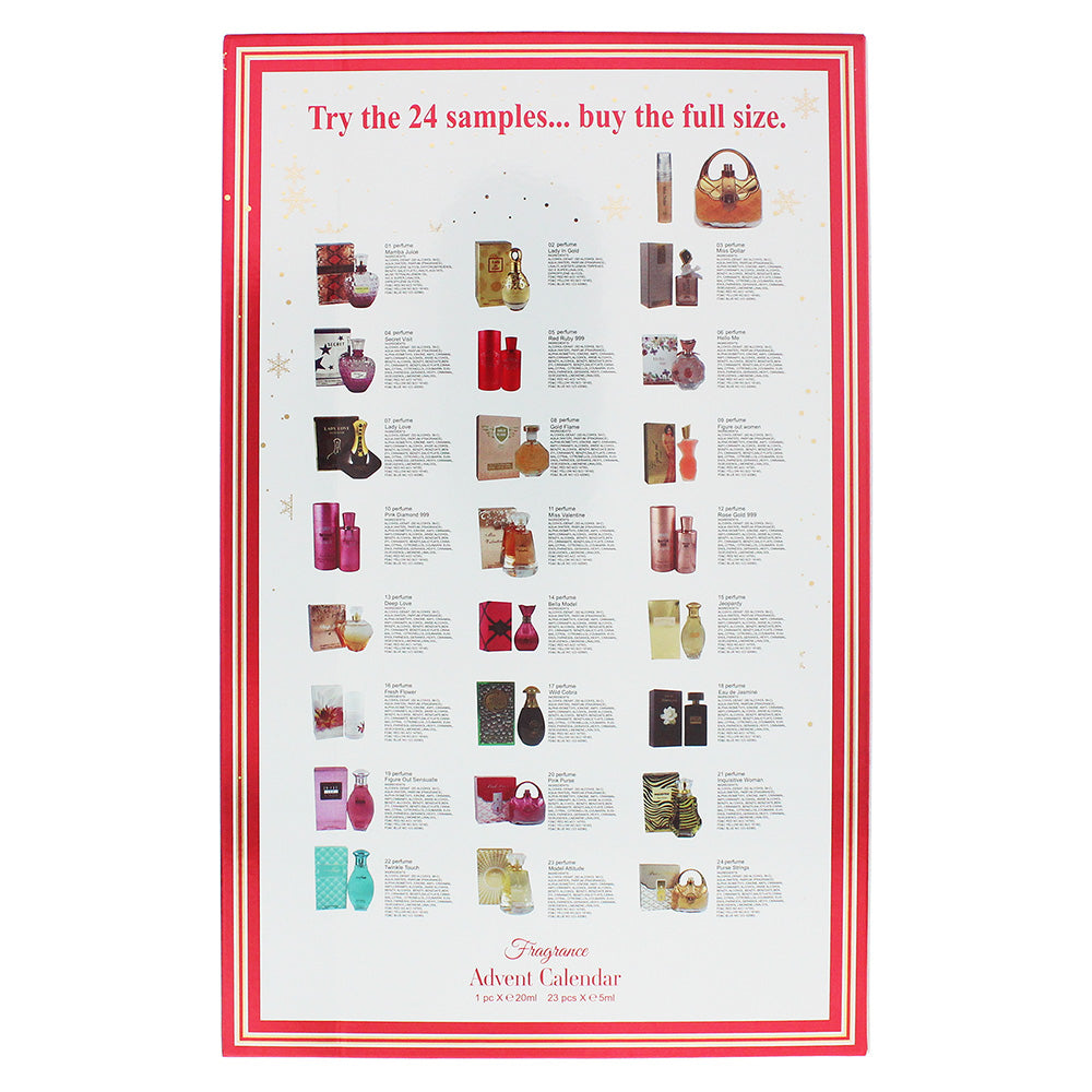 Saffron 24 Day Gift Advent Calendar For Her Eau de Parfum 24 Piece Gift Set:  - Ingredients