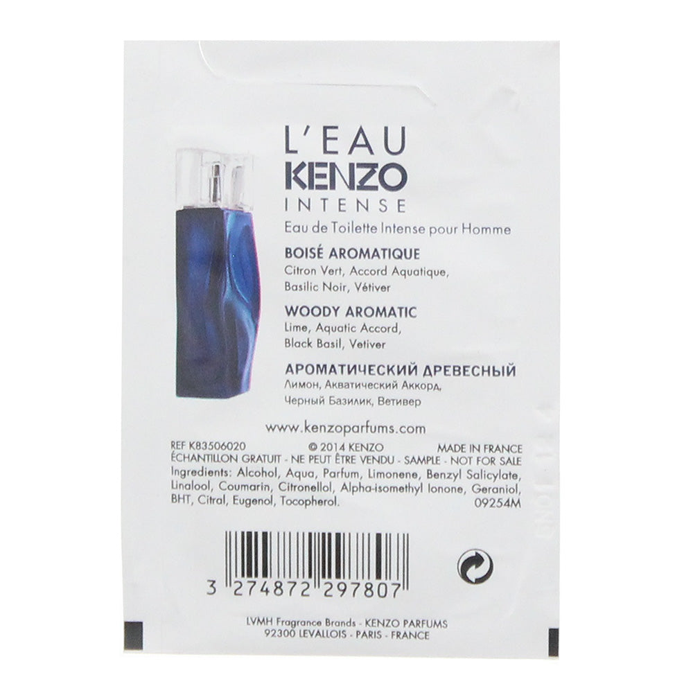Kenzo L'eau Pour Homme Intense Sachet Eau De Toilette 1ml