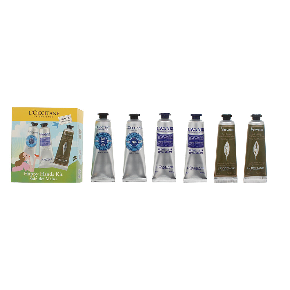 L'occitane Happy Hands Kit Hand Cream 6 Piece Gift Set: Shea Butter Hand Cream x