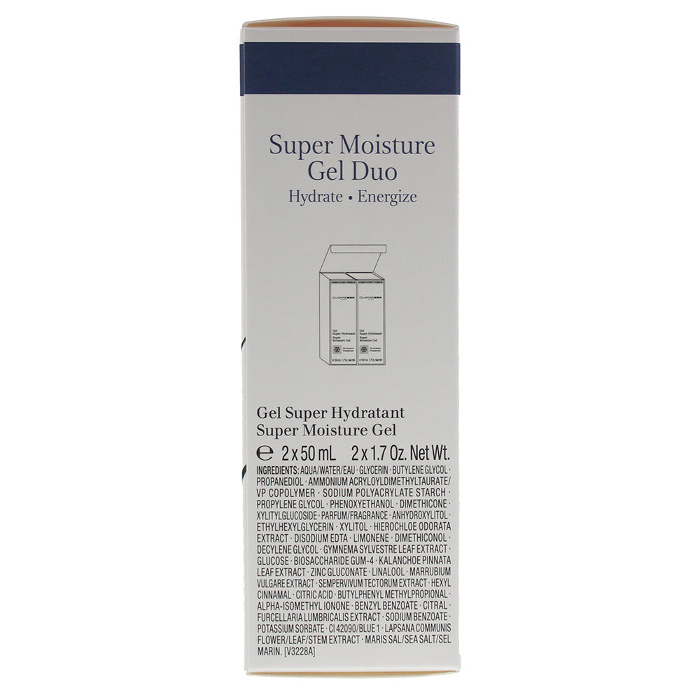 Clarins Men 2 Piece Gift Set: Super Moisture Gel 2 x 50ml Duo