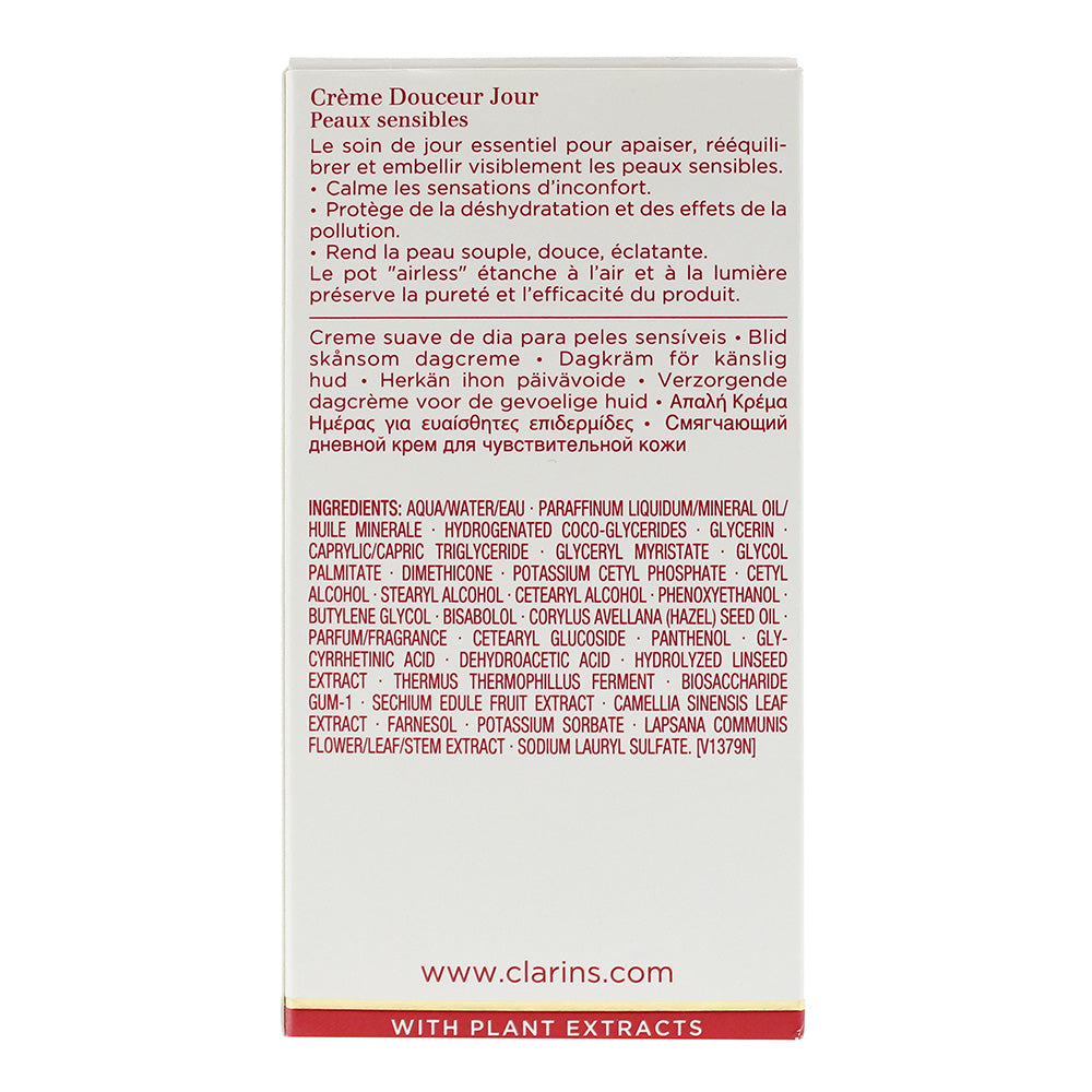 Clarins Gentle Day Cream 50ml For Sensitive Skin - Ingredients