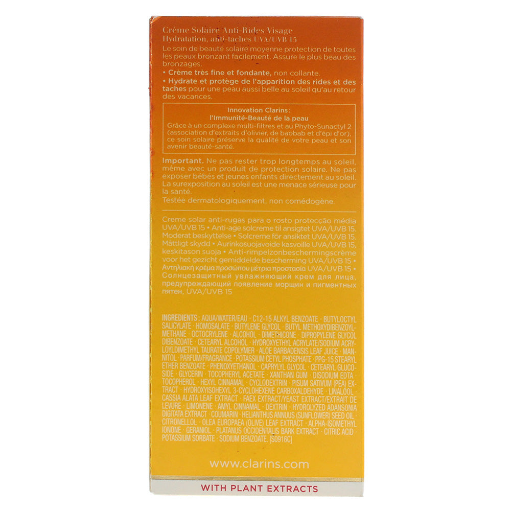 Clarins Sun Wrinkle Control Cream 75ml SPF15