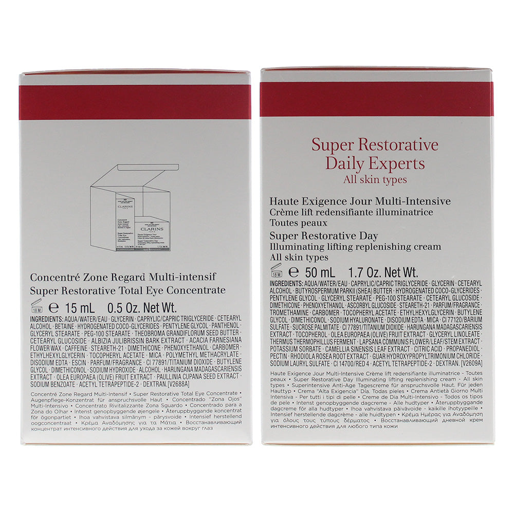 Clarins Super Restorative 2 Piece Gift Set: Day Cream 50ml - Eye Concentrate 15ml