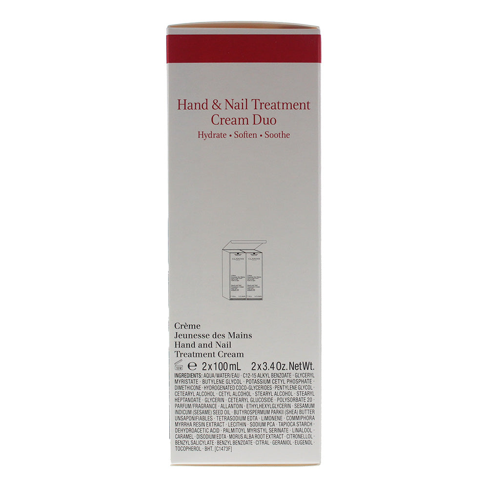 Clarins 2 Piece Gift Set: Hand & Nail Cream 2 x 100ml Duo 