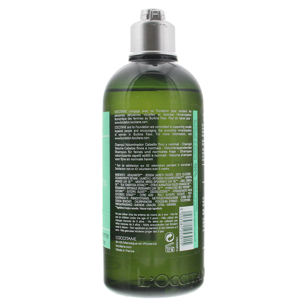 L'occitane Aromachologie Volumizing Shampoo 300ml - Ingredients